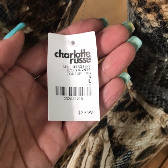 Mini Dress Size Large Off Shoulder Lizard Print Brand New Neutral Gray Clubwear - Picture 3 of 7